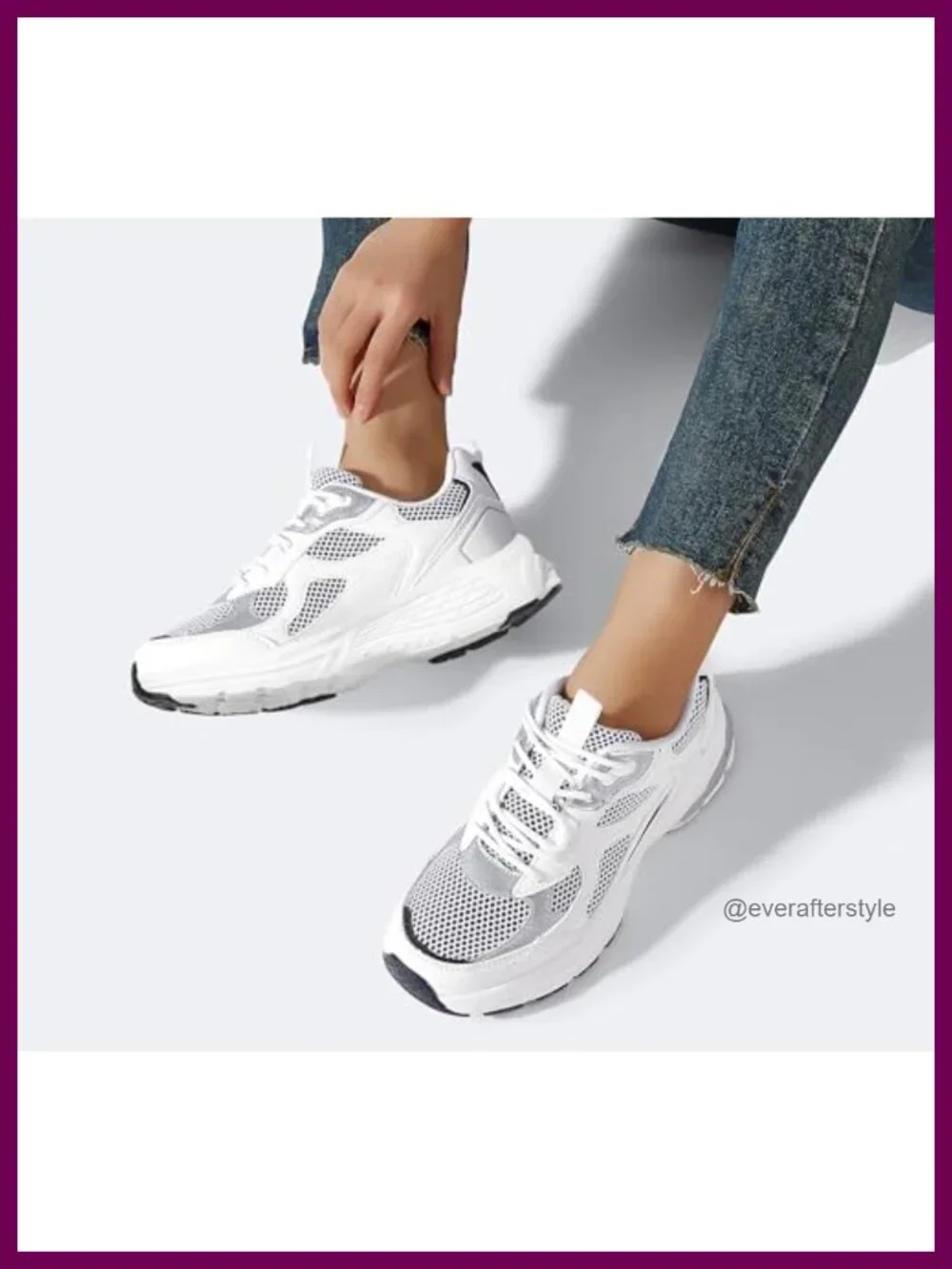 Chunky Fashion Sneakers Breathable Mesh Athletic Walking Shoes